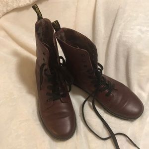 Dr. Martens Stratford Dark Red Soft Lace Up Boots